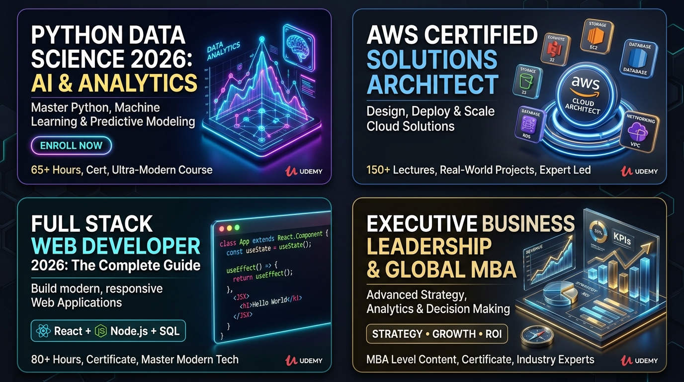 Udemy Top Rated Course Modules in AI, Cloud, FullStack, MBA